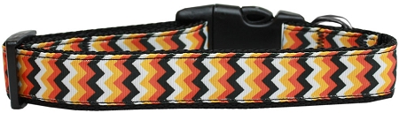 Pumpkin Chevrons Nylon Cat Collar